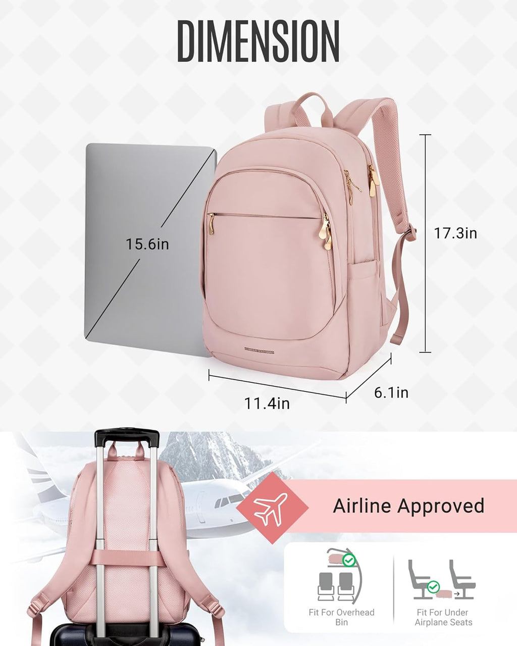 Travel Backpack for Women, 15.6 Inch Laptop Daypack