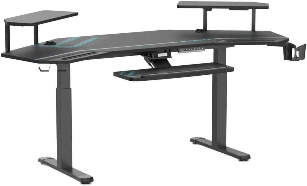 72" Electric Standing Gaming Desk with Integrated Keyboard Tray