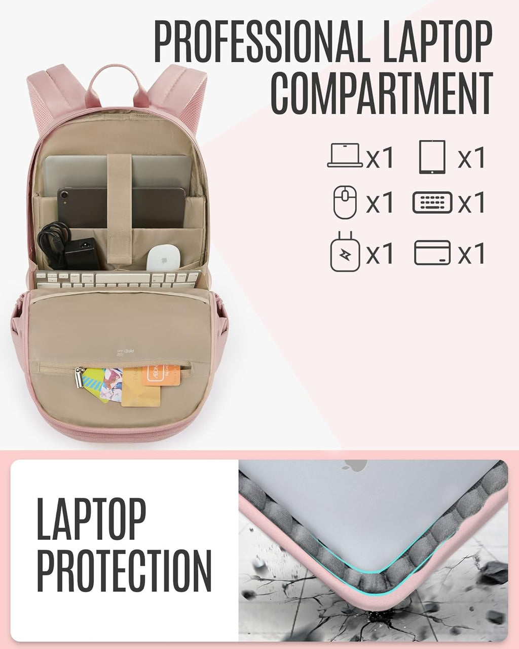 Travel Backpack for Women, 15.6 Inch Laptop Daypack