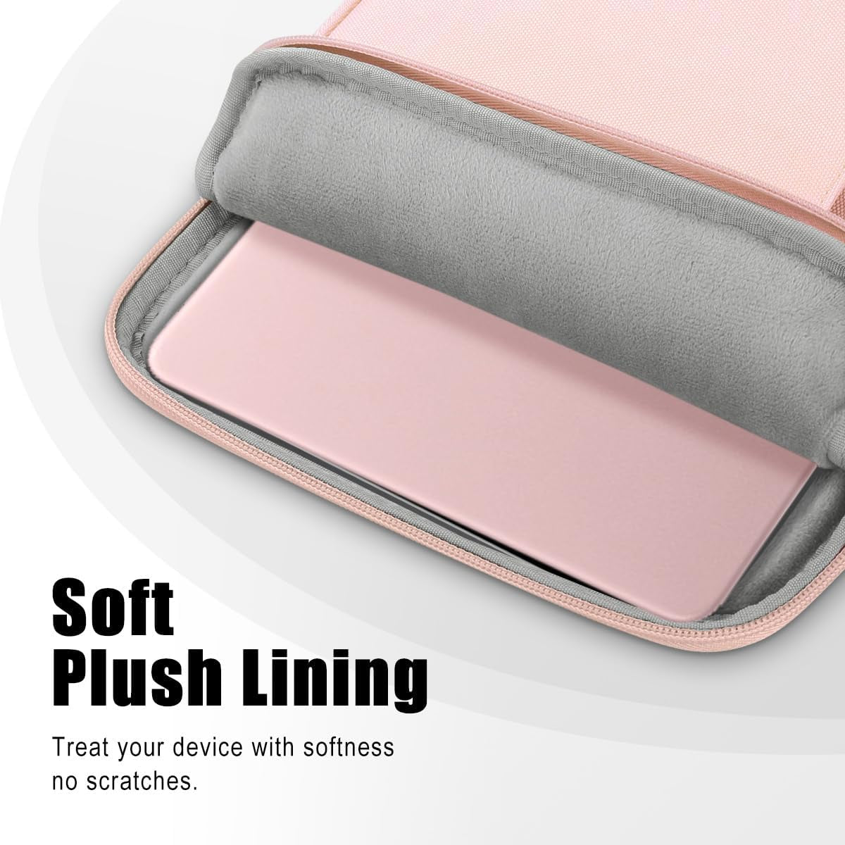 Sleeve Case with Shoulder Strap for Laptop, 13.3-14", Pink