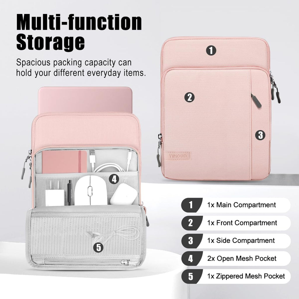 Sleeve Case with Shoulder Strap for Laptop, 13.3-14", Pink