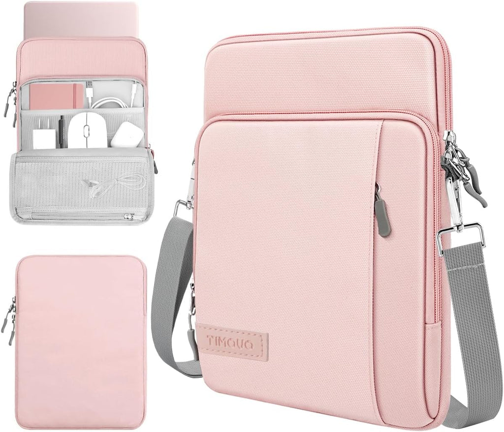 Sleeve Case with Shoulder Strap for Laptop, 13.3-14", Pink
