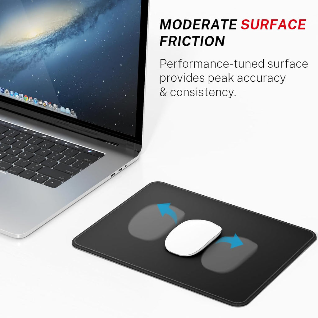 Essential Office & Gaming Mouse Pad, 30% Larger, 8.5” X 11” In, Black