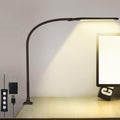 Desk Lamp with Clamp, Desk Lamp for Home Office, Flexible Gooseneck Architect Table Lamp - 10 Brightness Levels, 3 Color Modes, Eye-Caring Lamp for Study/Reading/Office/Work