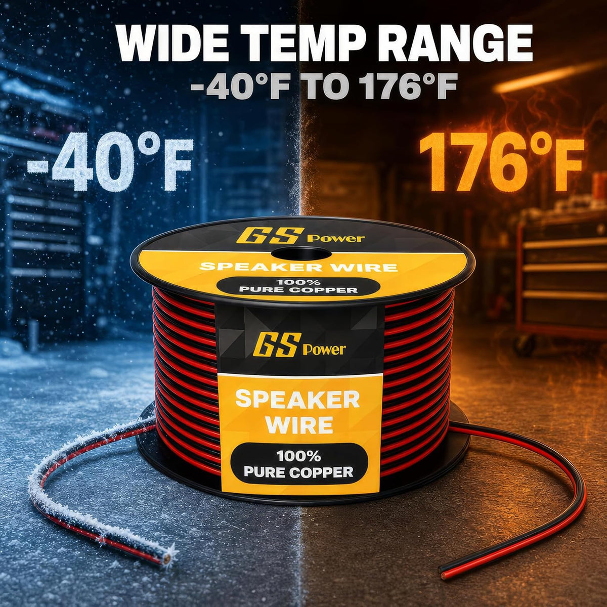 16 AWG Wire 100Ft - OFC Copper Automotive Speaker Wire Spool