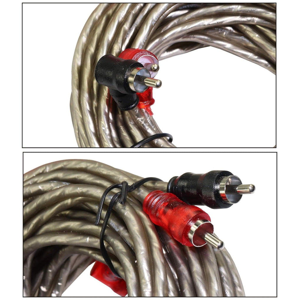 8 Gauge 1000 Watt Amp Wiring Kit with Speaker Wire,Rca Cable for Car Audio