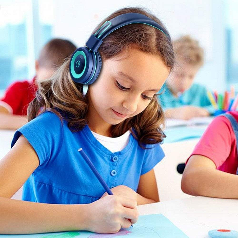 K11 Kids Headphones with Wired Cord 3.5Mm Jack Navy/Teal